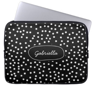 Capa Para Notebook Estrelas preto e branco