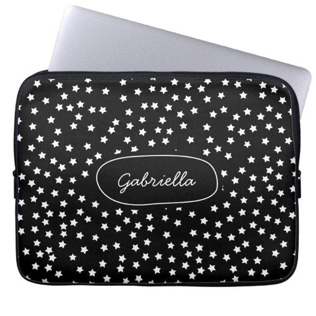 Capa Para Notebook Estrelas preto e branco (Frente)