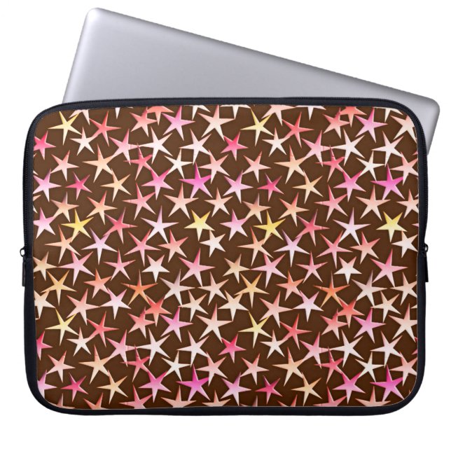 Capa Para Notebook Estrelas satíricas, cor-de-rosa com chocolate (Frente)
