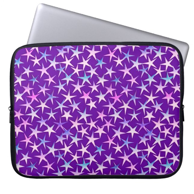 Capa Para Notebook Estrelas satíricas, lavanda em roxo (Frente)