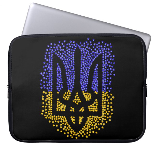 Capa Para Notebook Estrelas ucranianas de dispersão de trizub (Frente)