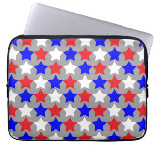Capa Para Notebook Estrelas vermelhas brancas e azuis