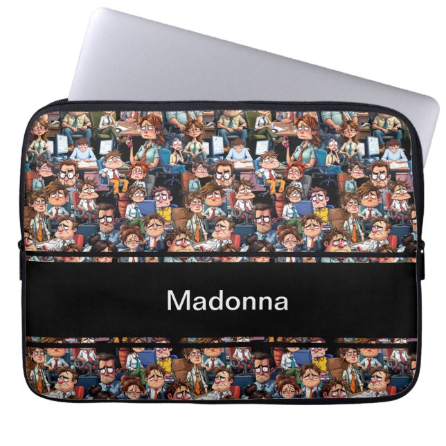 Capa Para Notebook Estresse de trabalho preto (Frente)