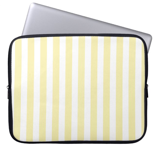 Capa Para Notebook Estrias de doces, amarelas e brancas (Frente)