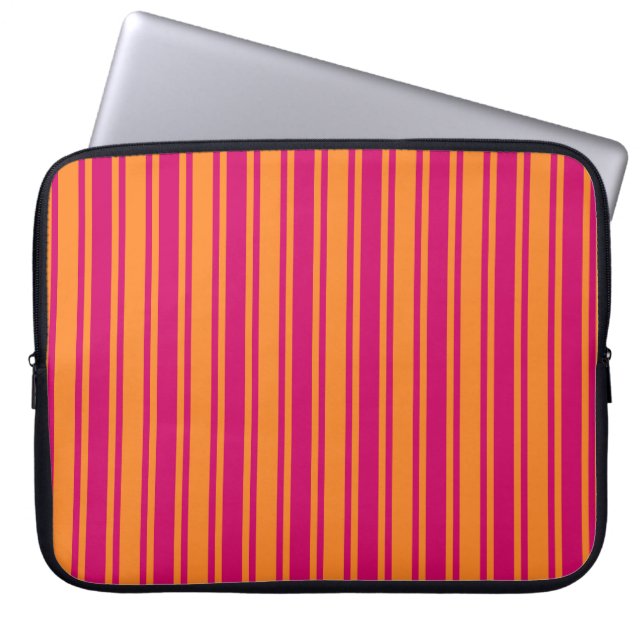 Capa Para Notebook Estrias de doces cor-de-rosa e laranja (Frente)