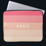 Capa Para Notebook Estrias pastosas cor-de-rosa<br><div class="desc">Pia-pincel,  pêssego e listras de creme elegantes para este design pastel moderno.</div>