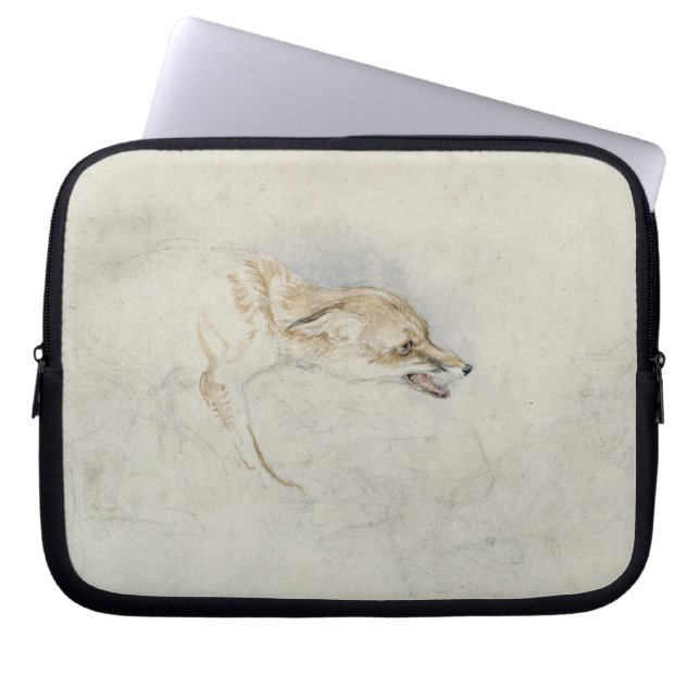 Capa Para Notebook Estudo de um Fox de agachamento, enfrentando o (Frente)