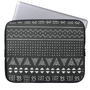 Capa Para Notebook Etnia tribal: padrão branco negro.