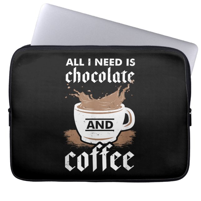 Capa Para Notebook Eu Adoro Chocolate E Café (Frente)