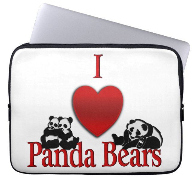 Capa Para Notebook Eu Adoro Ursos Pandas Diversão (Frente)