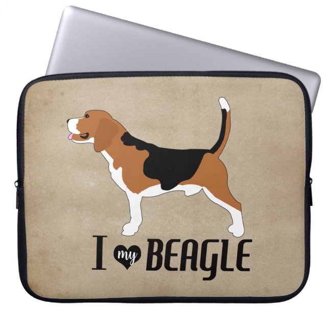 Capa Para Notebook Eu Amo a minha Beagle Rustic (Frente)