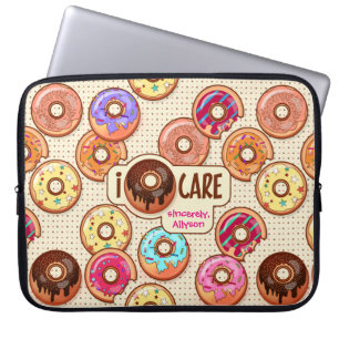 Capa Para Notebook Eu Amo De Dobra De Cute Engraçada Rosquinha Doce T