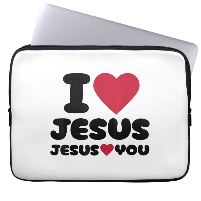 Capa Para Notebook Eu amo Jesus e Jesus te ama cristão (Frente)