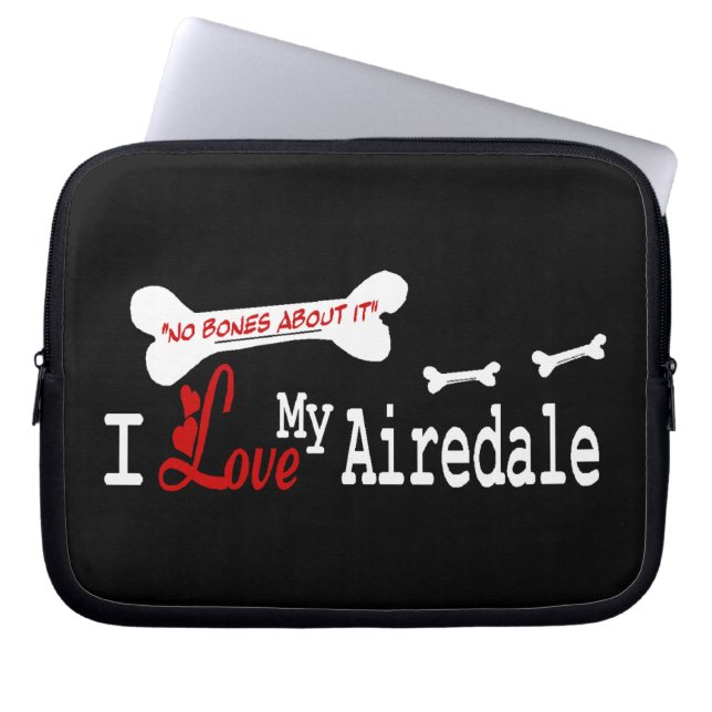 Capa Para Notebook Eu Amo Meu Airedale Terrier (Frente)