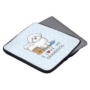 Capa Para Notebook Eu Amo Meu Avô Bichon Frise Dog - Avô