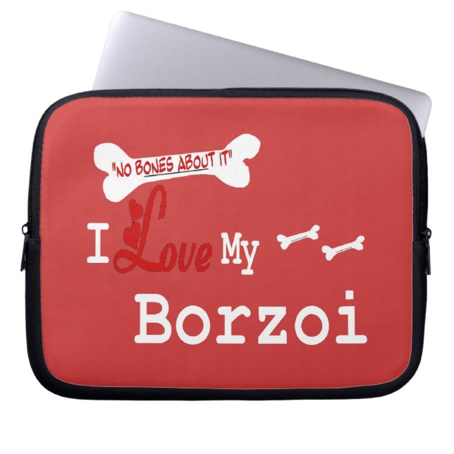 Capa Para Notebook Eu Amo Meu Borzoi (Frente)