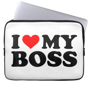 Capa Para Notebook Eu Amo Meu Chefe Engraçado Coração Vermelho Chefe