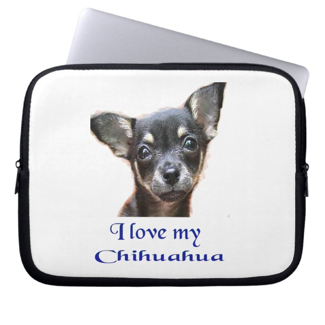 Capa Para Notebook Eu amo meu Chihuahua (Frente)