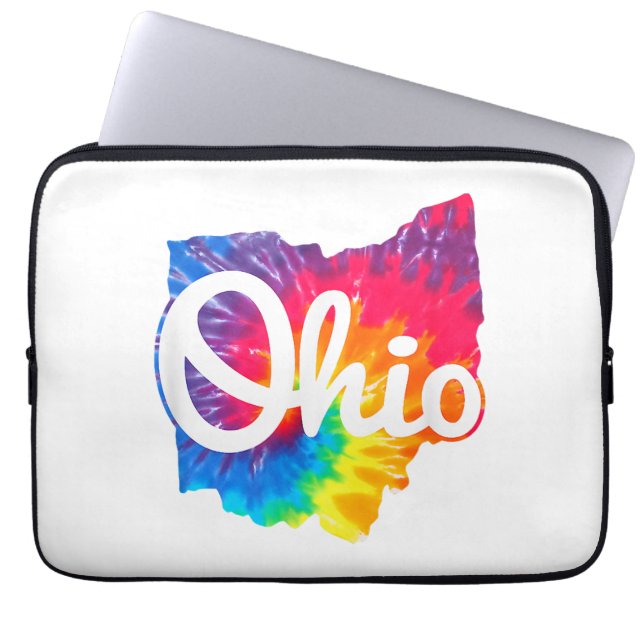 Capa Para Notebook Eu Amo Meu Lar Ohio Script Tie Dye Ohio (Frente)