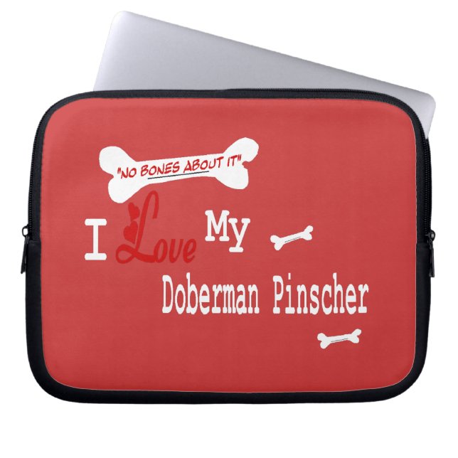 Capa Para Notebook Eu amo meu Pinscher do Doberman (Frente)