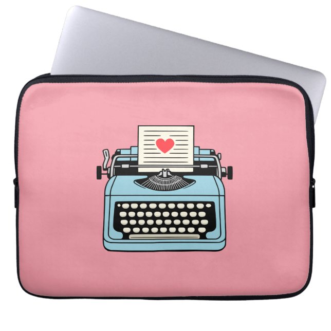 Capa Para Notebook Eu amo minha máquina de escrever (Frente)