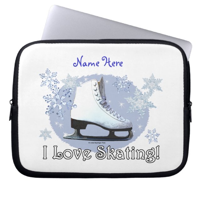 Capa Para Notebook Eu amo patinar! (Frente)