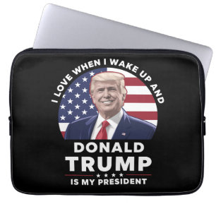 Capa Para Notebook Eu amo quando acordo e Donald Trump é meu presiden