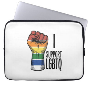 Capa Para Notebook Eu Apoio Camisa de Punho Orgulho Vintage LGBTQ Des