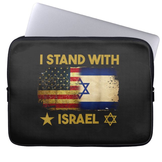 Capa Para Notebook Eu Apoio Israel Bandeira da América (Frente)