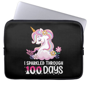 Capa Para Notebook Eu Brilhei Através de 100 Dias de Unicórnio Escola