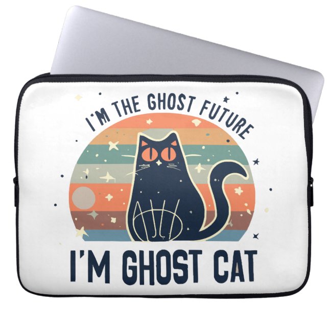 CAPA PARA NOTEBOOK EU SOU O FUTURO FANTASMA, GATO FANTASMA (Frente)