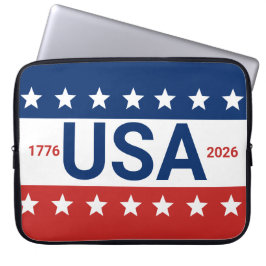 Capa Para Notebook EUA 1776 2026 250º Aniversário Vermelho Branco Azu