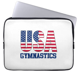 Capa Para Notebook EUA com American Flag Gymnastics Sports