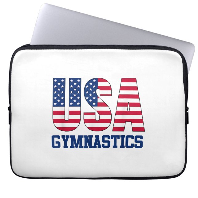 Capa Para Notebook EUA com American Flag Gymnastics Sports (Frente)