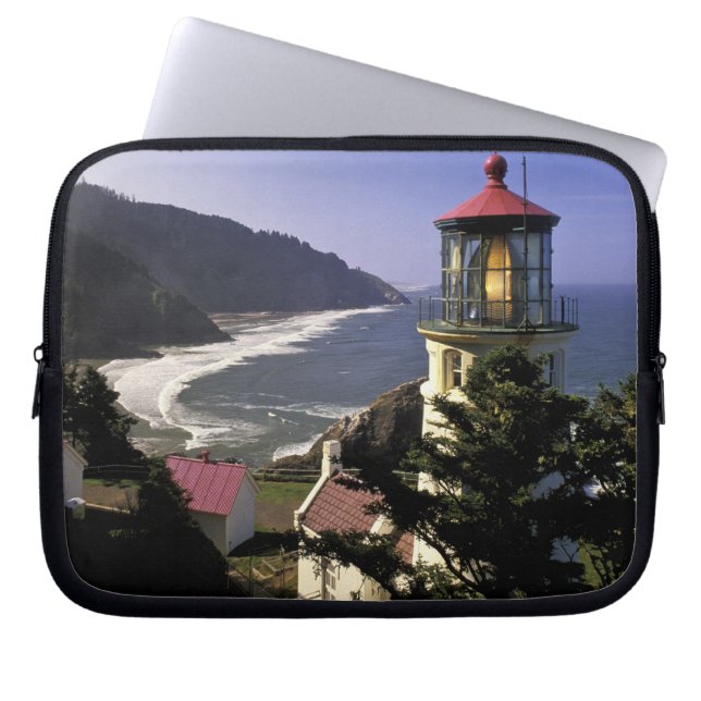Capa Para Notebook EUA, Oregon, Florence. Farol de Heceta Head (Frente)
