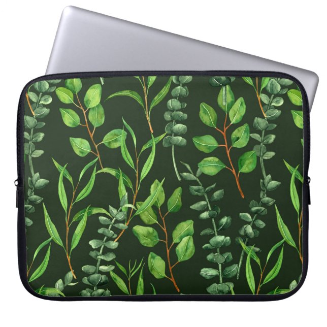 Capa Para Notebook Eucalipto em verde escuro (Frente)