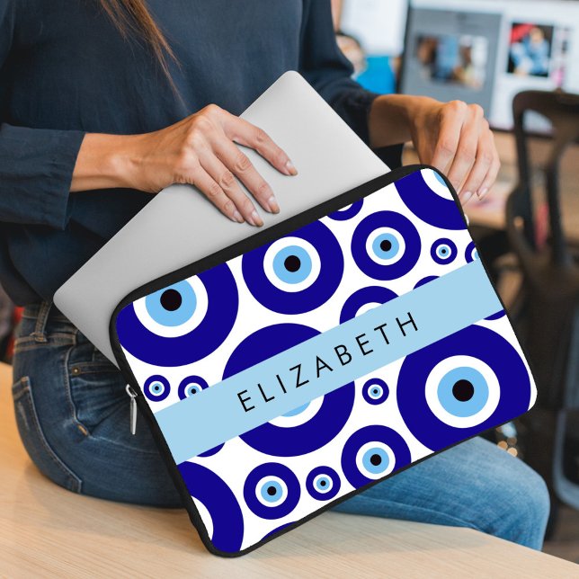 Capa Para Notebook Evil Eye, Greek Eye, Turkish Eye, Mati, Your Name (Criador carregado)