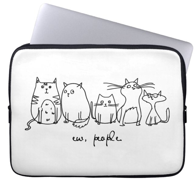 Capa Para Notebook Ew, Pessoas Engraçadas, Amantes De Gato (Frente)