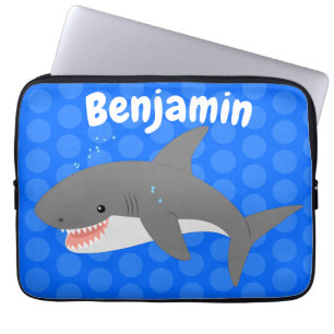 Capa Para Notebook Excelente de ilustração animada feliz de tubarã