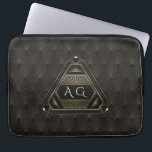 Capa Para Notebook Excelente preto Dourado Gatsby Art Deco 20s Monogr<br><div class="desc">Design único com ouro venenoso e Deco de Arte Negra da conhecida époque rebelde 20,  sobre um fundo texturizado preto. Use a ferramenta Personalizar para adicionar suas informações. Para itens correspondentes,  visite,  por favor,  minha Coleção de Arte Dourada Glam.</div>