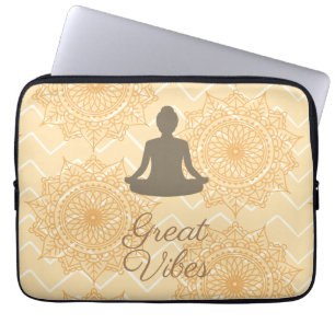 Capa Para Notebook Excelente Vibes Namaste Pose Yoga