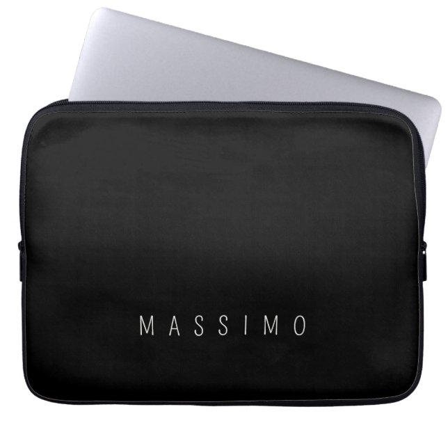 Capa Para Notebook Exclusivo Nome Pessoal Clássico Preto Branco (Frente)