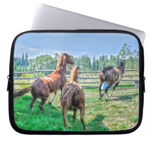 Capa Para Notebook Executando Pinto Pintor Gelding & Chestnut Stallio