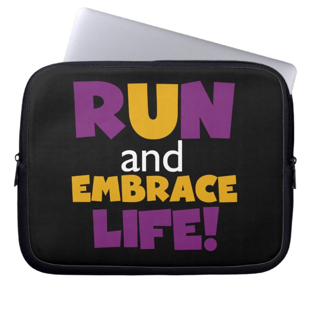 Capa Para Notebook Executar Embrace Life Purple Yellow (Frente)