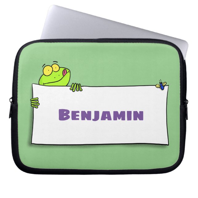 Capa Para Notebook Exemplo de desenho animado de sinal verde de sapo (Frente)