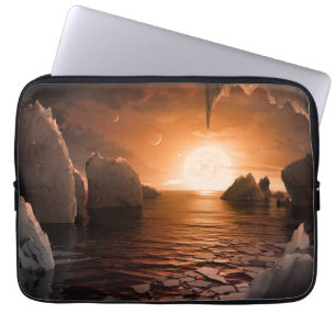 Capa Para Notebook Exoplanetário Trapist-1f Do Lado Noturno Icy.