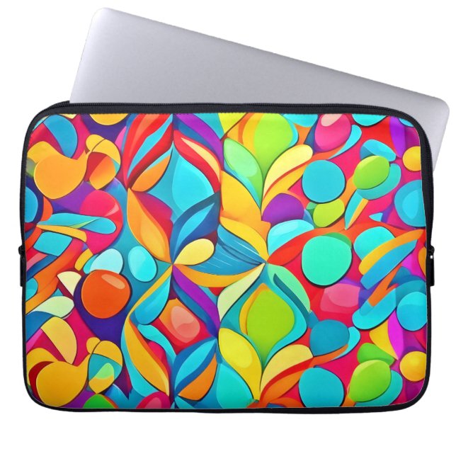 Capa Para Notebook Explosão Floral Abstrata Vibrante (Frente)