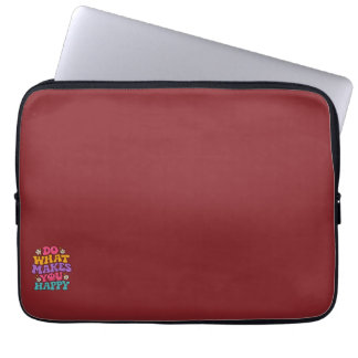 Capa Para Notebook Faça O Que Te Faz Feliz – Colorido Retro Positivo