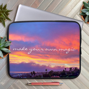 Capa Para Notebook Faça Sua Própria Foto Mágica do Pôr do Sol Amarelo