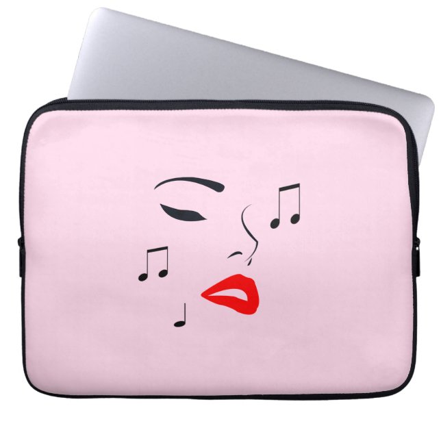 Capa Para Notebook Face de Música Feminina (Frente)